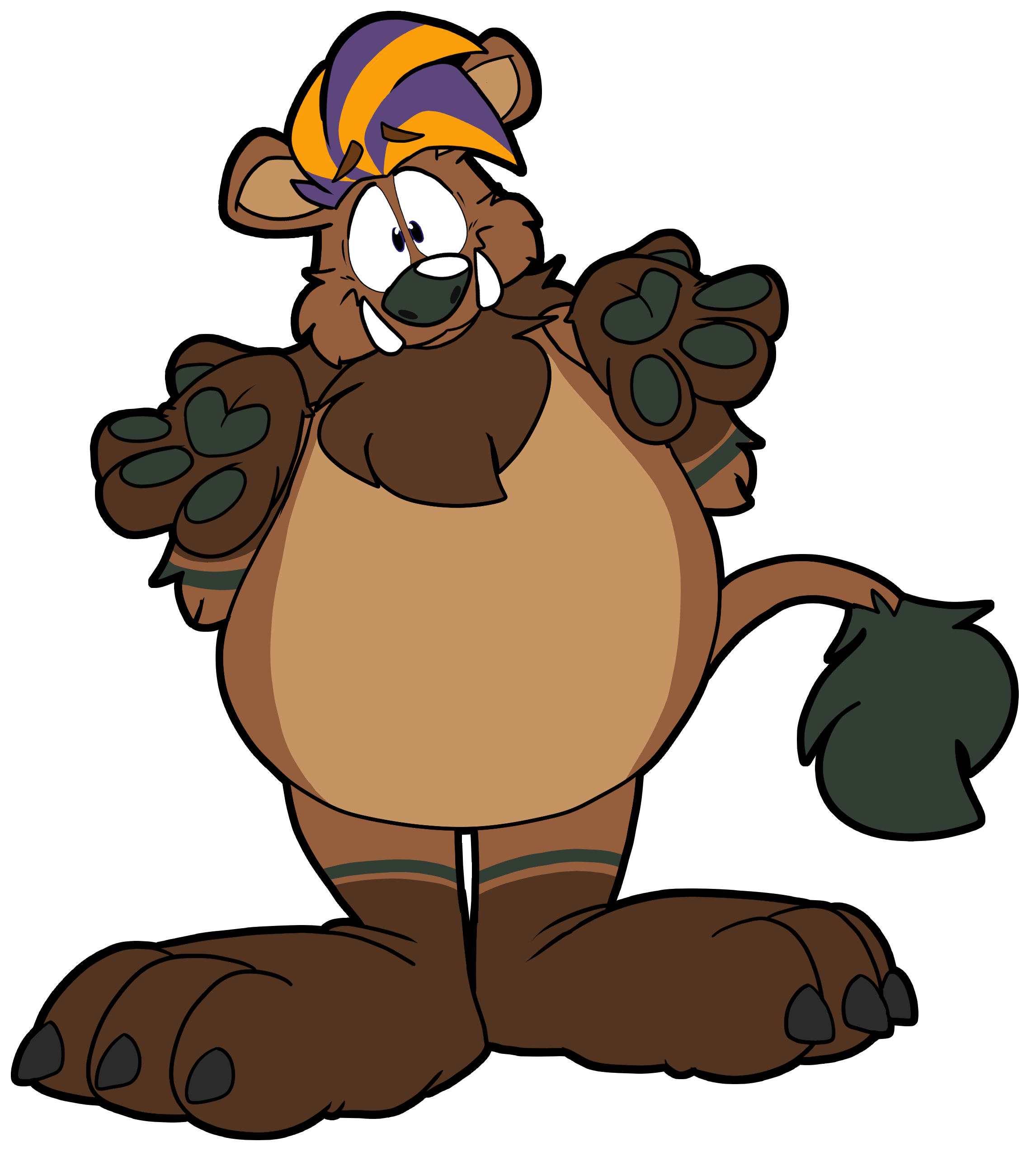 Cartoon of a bear-boar hybrid creature shrugging