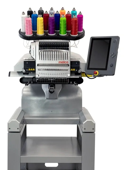 A Melco Summit embroidery machine