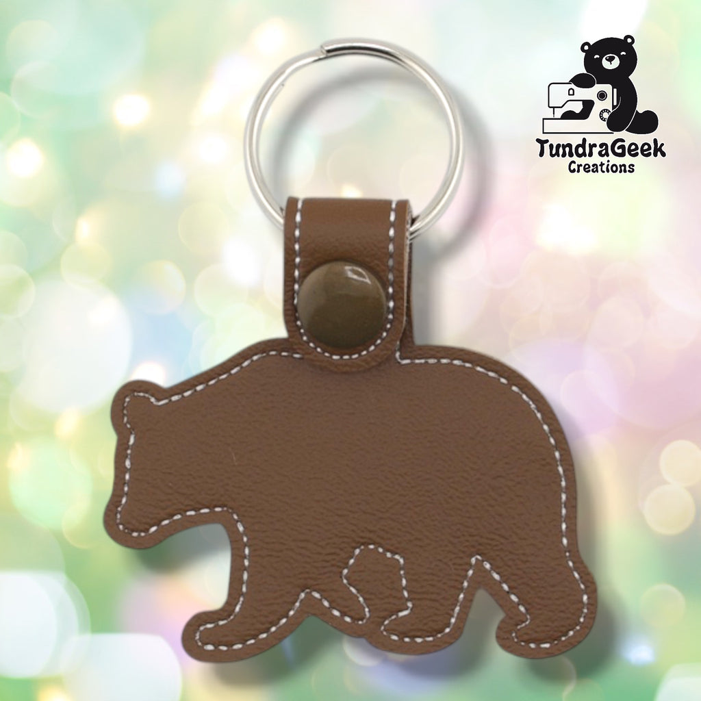 Daddy Bear Keychain | Embroidered Faux Leather | Bear Community Gift | Dad Gift | Handmade Keychain | Alaskan Made