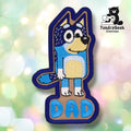 Blue Dog Dad Sew-On Embroidered Patch