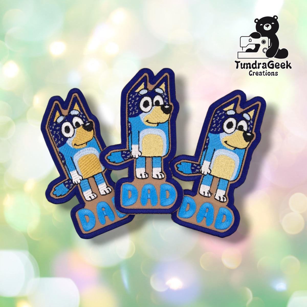 Blue Dog Dad Sew-On Embroidered Patch