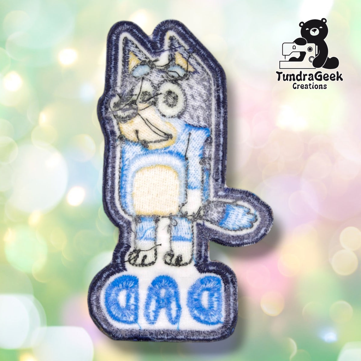 Blue Dog Dad Sew-On Embroidered Patch