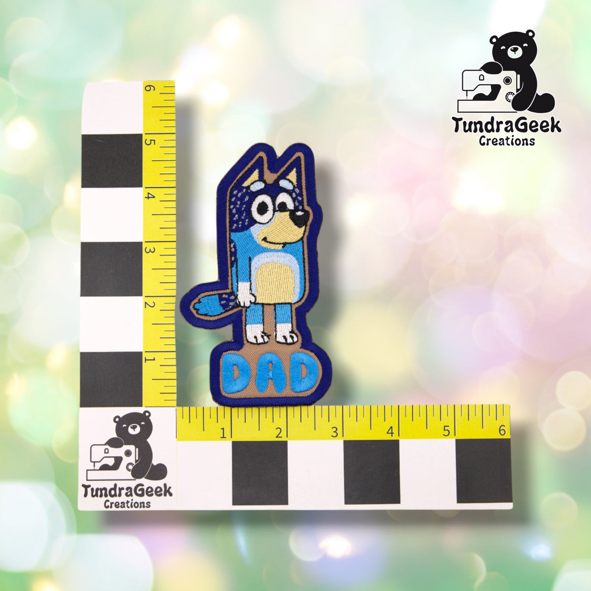 Blue Dog Dad Sew-On Embroidered Patch