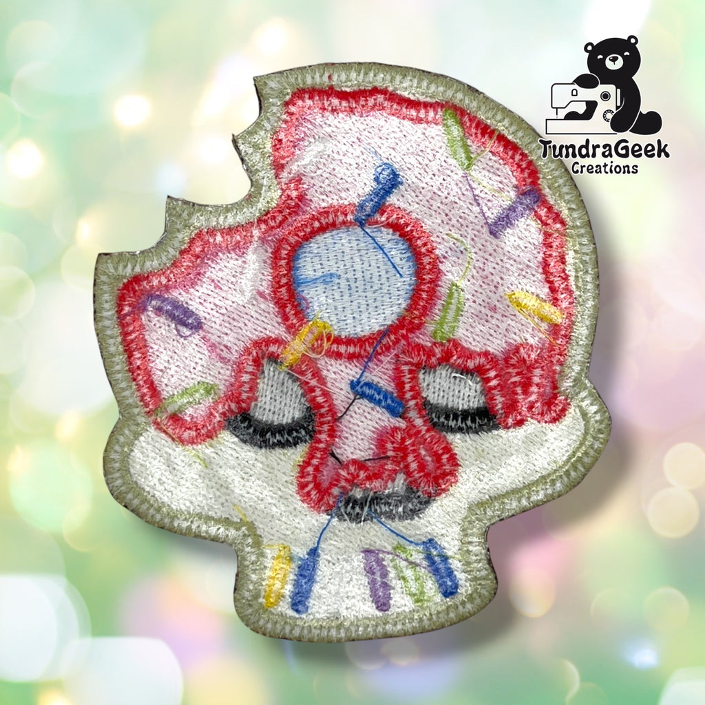 Donut Skull Sew-On Patch