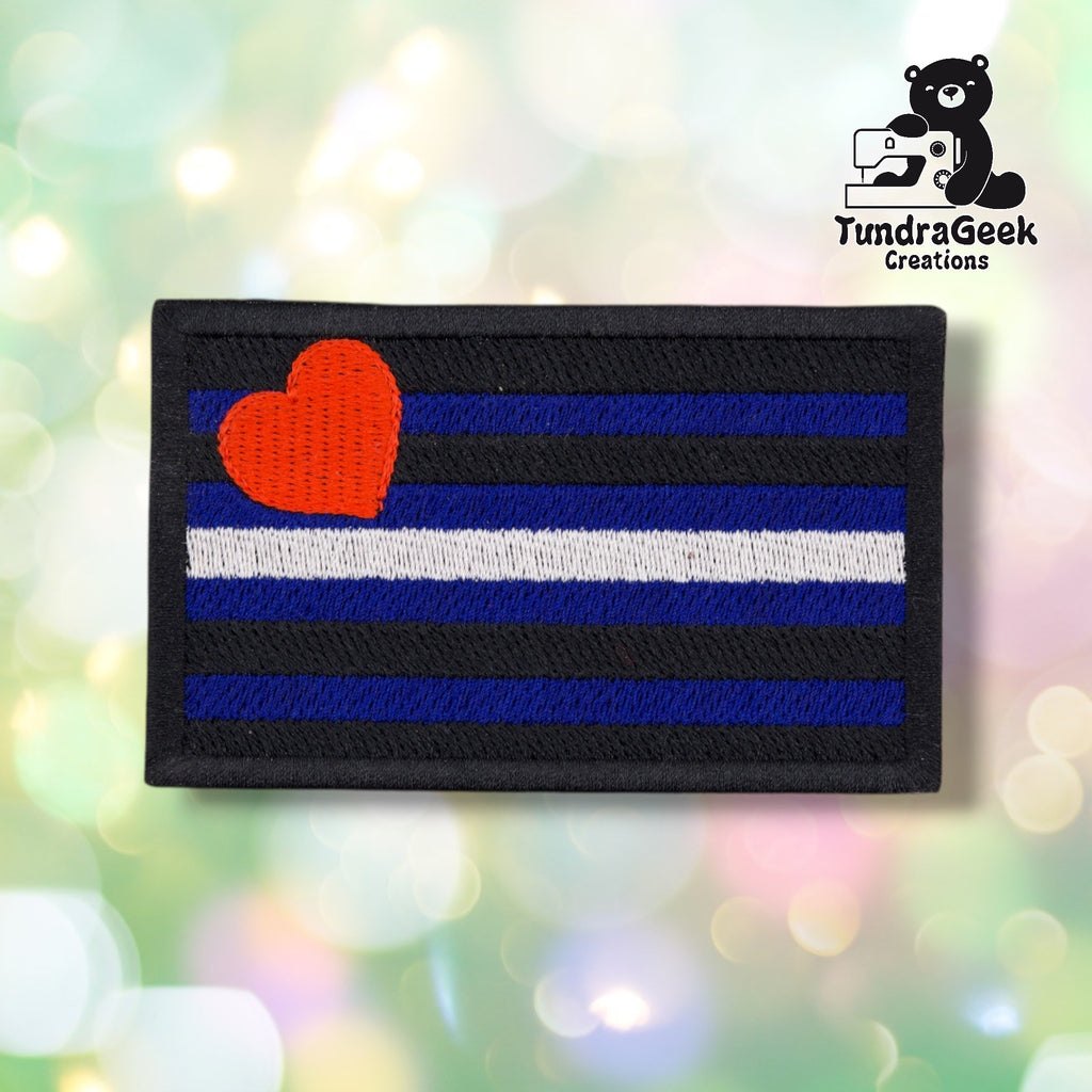 Leather Pride Flag Patch | Embroidered Sew-On Patch | Leather Pride Gear | Kink Community Patch | Alaska Made