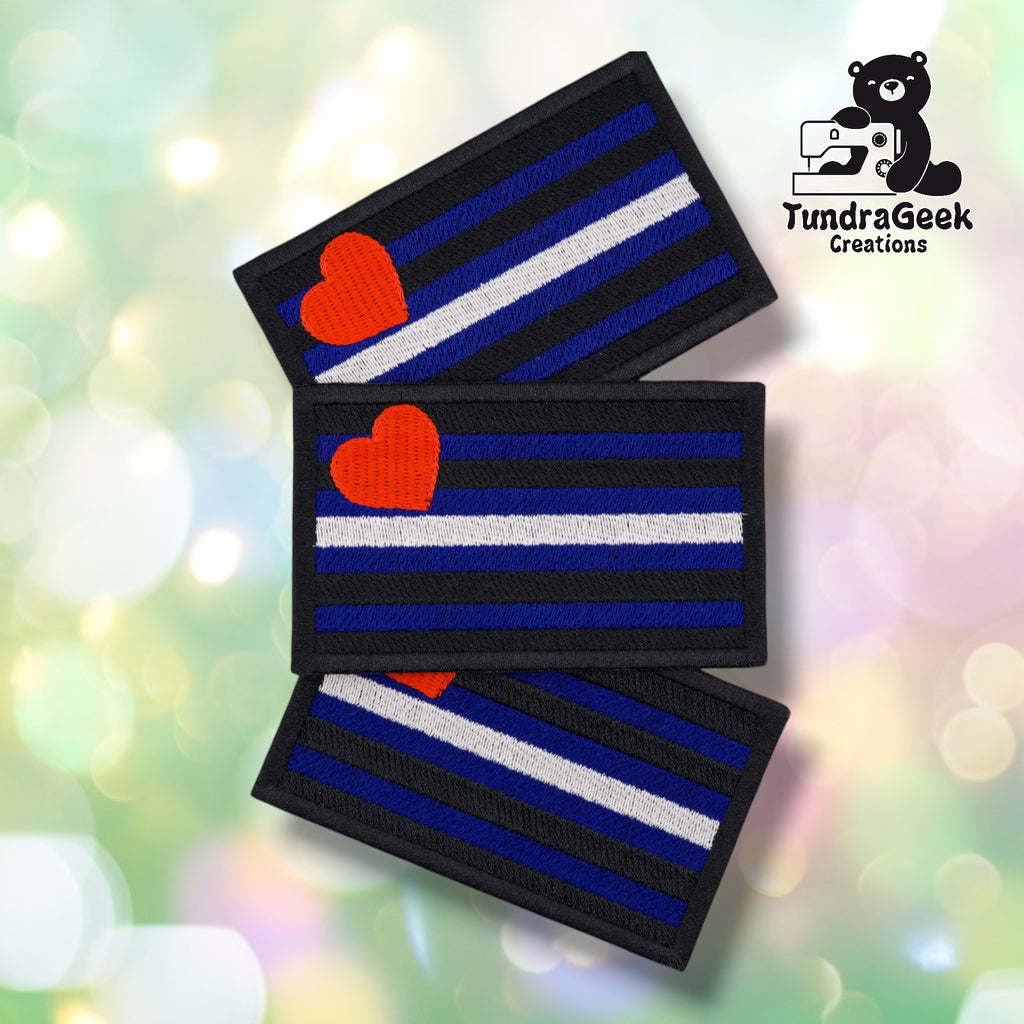 Leather Pride Flag Patch | Embroidered Sew-On Patch | Leather Pride Gear | Kink Community Patch | Alaska Made