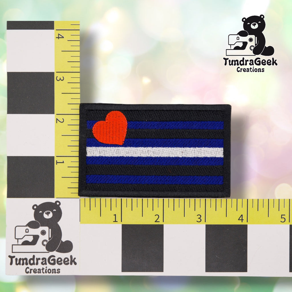 Leather Pride Flag Patch | Embroidered Sew-On Patch | Leather Pride Gear | Kink Community Patch | Alaska Made