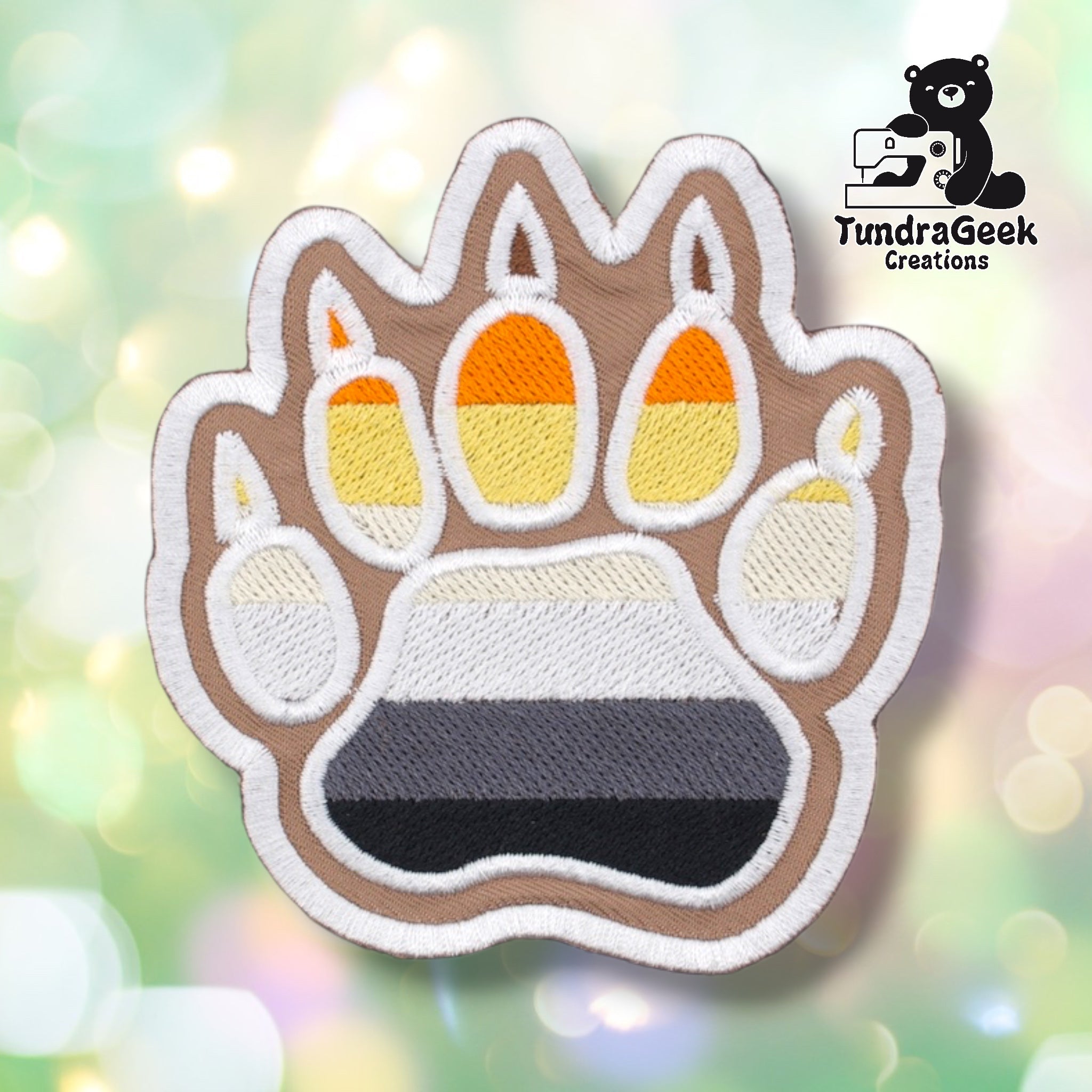 Pride Paw Patch | Embroidered Sew-On Patch | LGBTQ Pride Patch | Furry Pride | Iron-On Backing