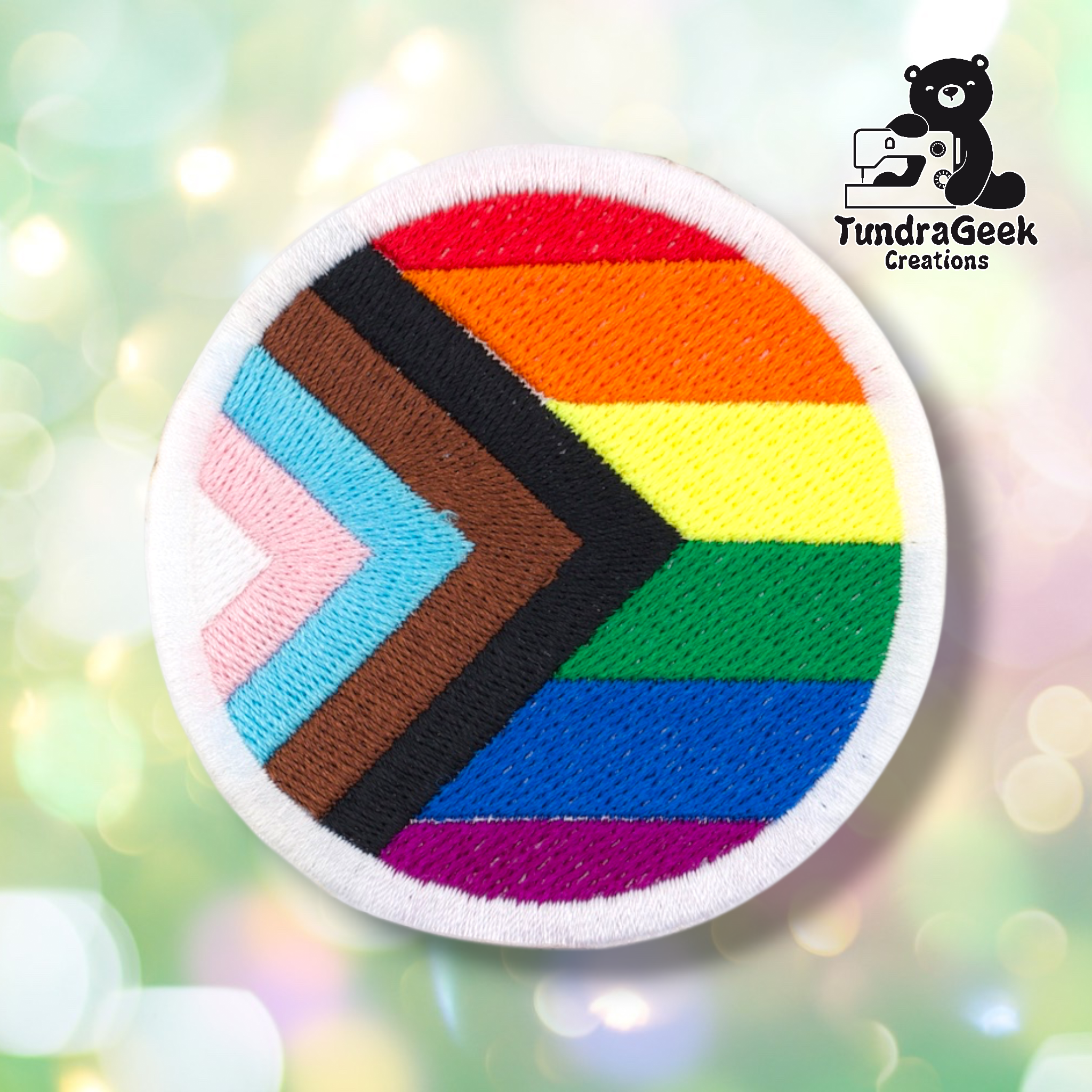 Round Pride Patch | 3 Inch Embroidered Patch | LGBTQ Sew-On Patch | Pride Flag Patch | Iron-On Backing