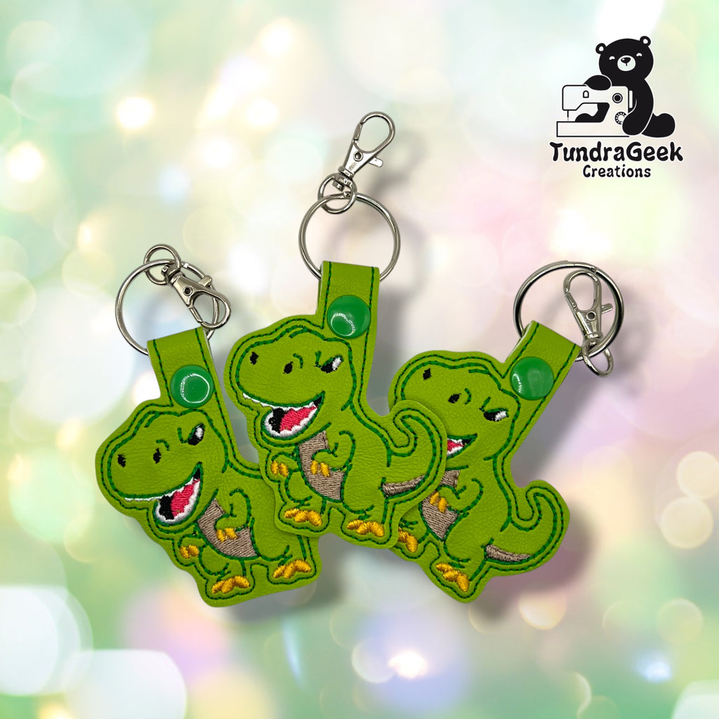 T-Rex Embroidered Keychain