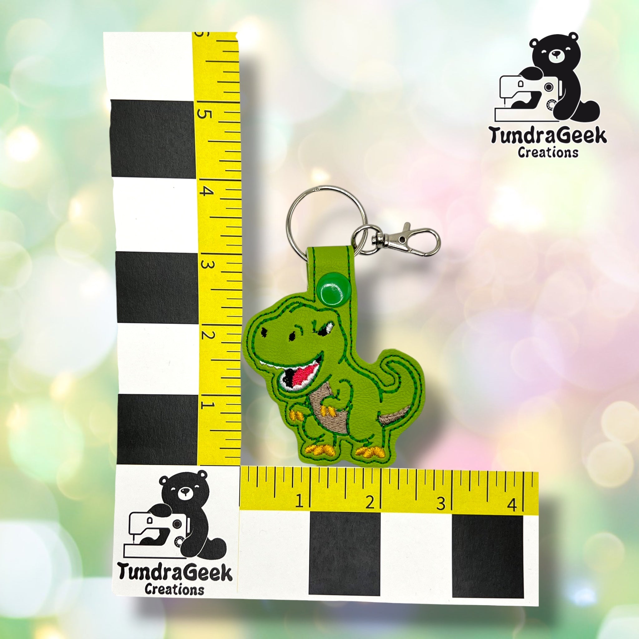 T-Rex Embroidered Keychain