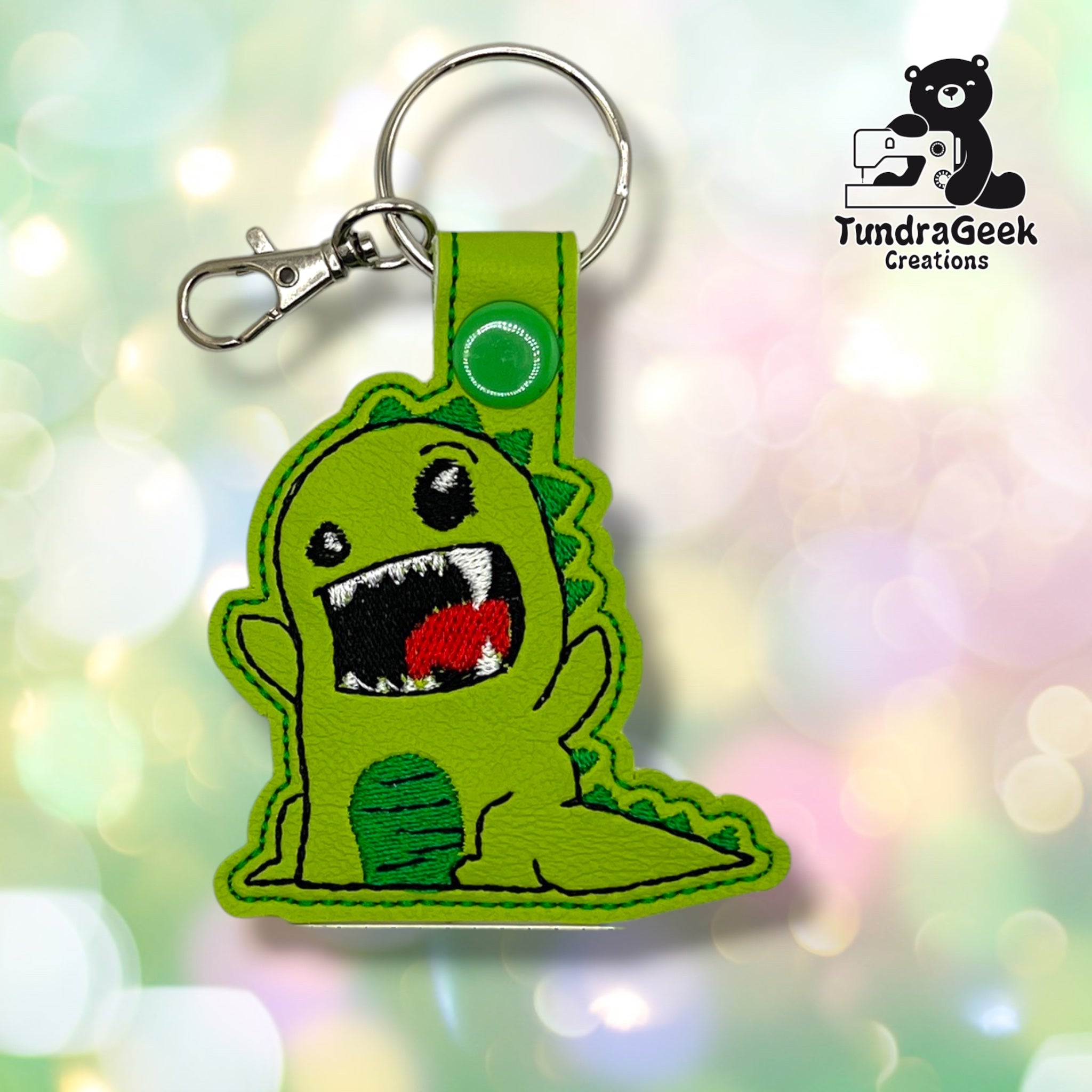 Toony T-Rex Embroidered Keychain