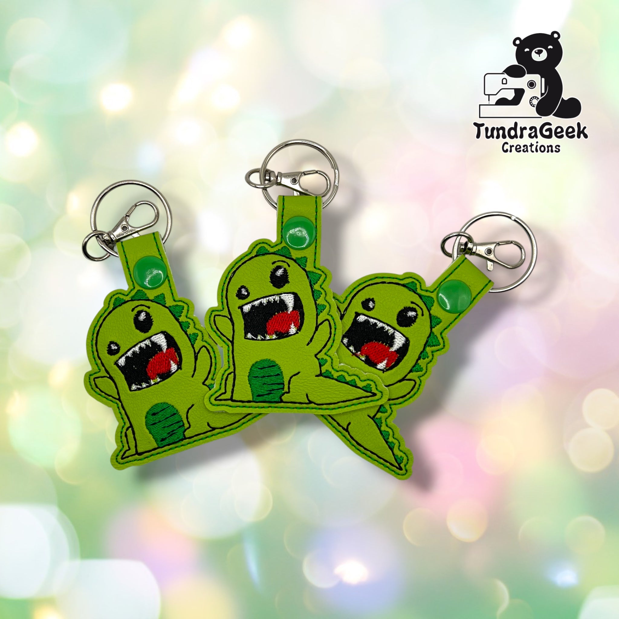 Toony T-Rex Embroidered Keychain