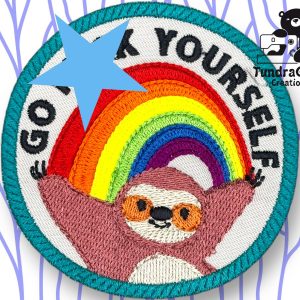 GFY Sloth Embroidered Sew-On Patch